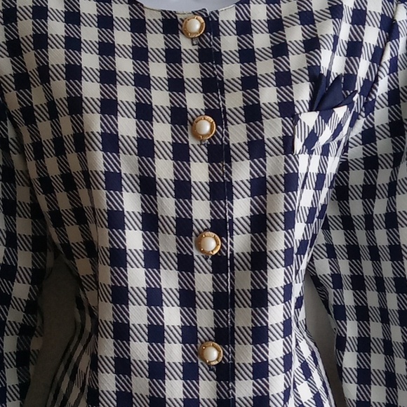 ⭐️Host Pick⭐️  Vintage D'ALLAIRDS | Blue and White Checkered Jacket - Picture 5 of 11